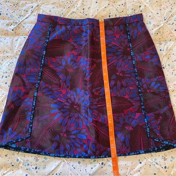 J.Crew Purple Midnight Floral Jacquard Mini Skirt size 4 - Picture 7 of 11